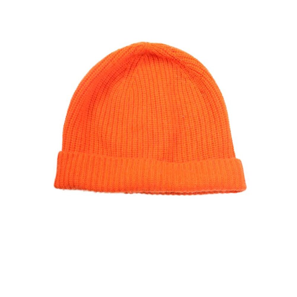 COS Womens Knitted Solid Orange Beanie Hat Size One Size